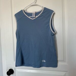 The North Face Gray and White Fitted Sleeveless Tank Top